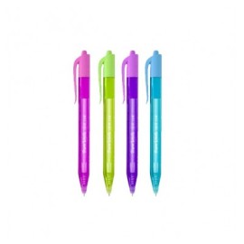 Bolígrafo Kilométrico retráctil mini con 4 piezas en colores pastel...