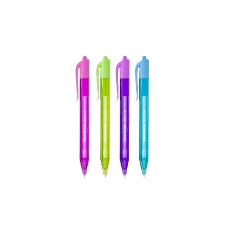 Bolígrafo Kilométrico retráctil mini con 4 piezas en colores pastel...