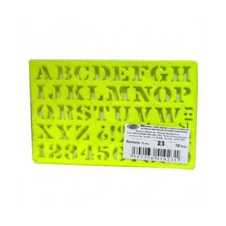 Gioser fluorescente Stencil 23 letra romana 10 mm con 10 piezas